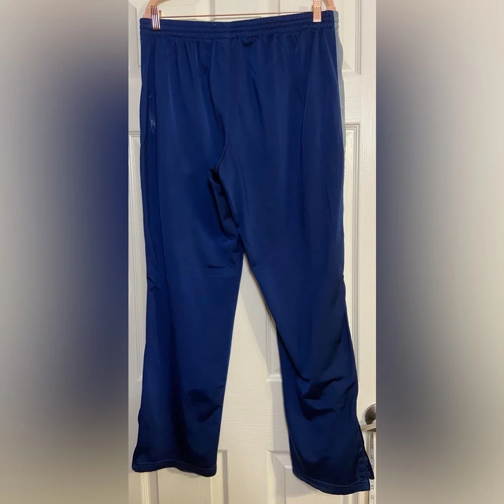Adidas Track Pants Men’s M Navy Blue With Gray.  Small Paint Spot on The Back